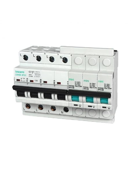Compact transient and permanent surge protector + IGA 4x50A 10kA Vigivolt toscano Adajusa