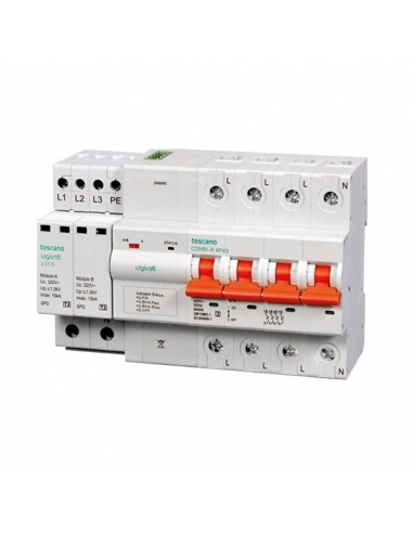 Protector sobretensiónes transitorias y permanentes más subtensión IGA 4x25A  rearme automático Vigivolt toscano Adajusa
