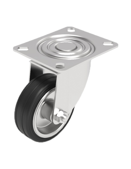 Swivel castor diameter 125 without brake with flange - ADAJUSA
