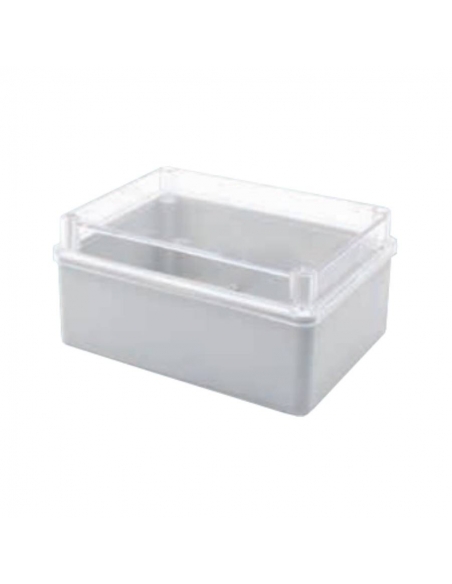 Caja de plástico 190x145x80mm lisa tapa transparente | Adajusa