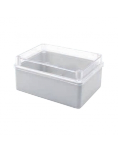 Caja de plástico 310x230x130mm lisa tapa transparente