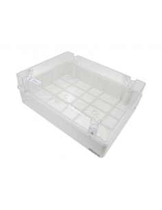 Caja de plástico 400x300x130mm lisa tapa transparente