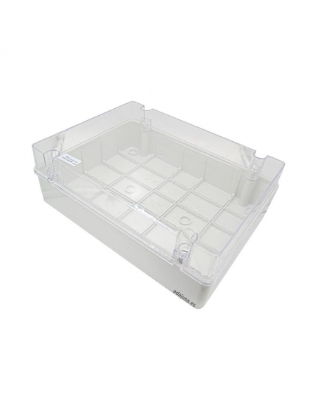 Caja de plástico 400x300x130mm lisa tapa transparente