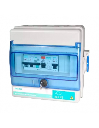 Control and protection panel ECO-VE-COMBI single- single-phase 32A socket Schuko Toscano | ADAJUSA