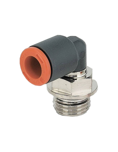 Cylindrical swivel elbow fitting 1/4 tube s10