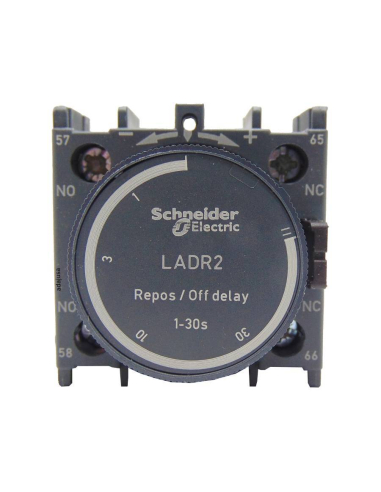 Temporizador para contactor 0,1-30 seg retardo a la desconexión LADR1  Schneider  /  Adajusa