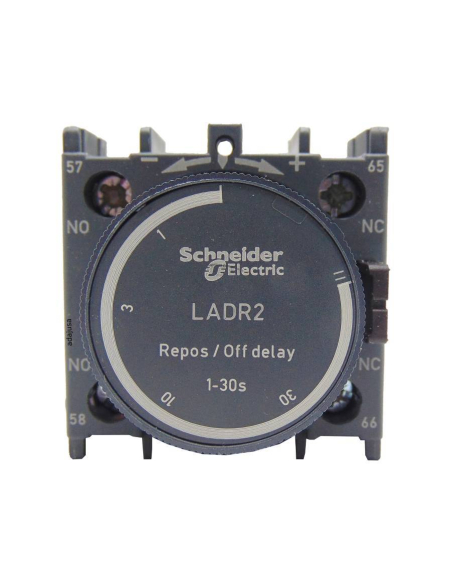 Contactor timer 0.1-30 sec delay to ladr1 disconnection Schneider / Adajusa