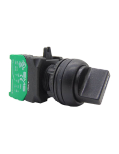 Selector negro 2 posiciones contacto abierto (NO) completo - EMS