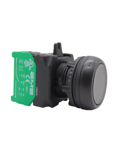 Pulsador negro contacto abierto (NO) completo - EMS