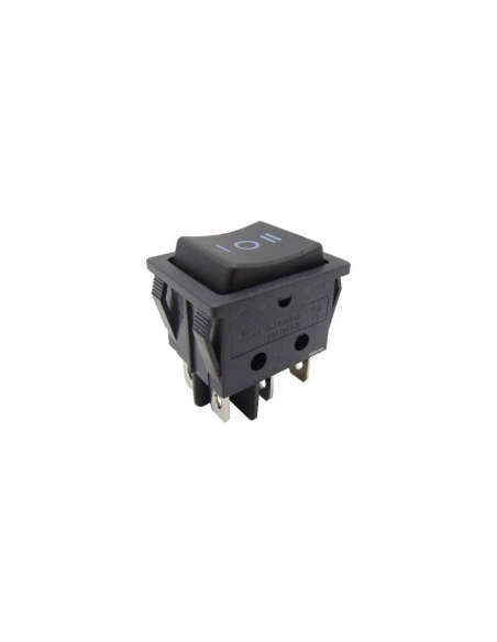 Interruptor con posición 0 central negro 16A-250V 2 circuitos 30x22mm Serie Tes  | Adajusa