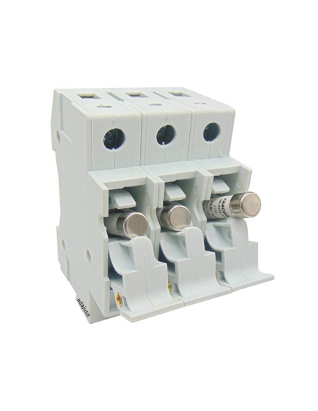 Three-pole 8x32 fuse holder base for electronic equipment protection | ADAJUSA