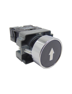 Black metal pushbutton (inscription "→") full contact (NA)