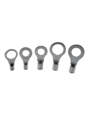 Bag of 5mm non-insulated round cable lugs for 1.5-2.5mm2 cable