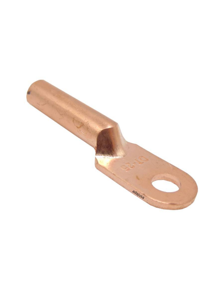 Terminal tubular de cobre 25 mm2  taladro 8.5 mm