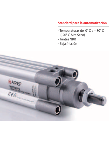 Pneumatic cylinder diameter 100mm stroke 900 standard LH-100-0900 Aignep: ADAJUSA : price
