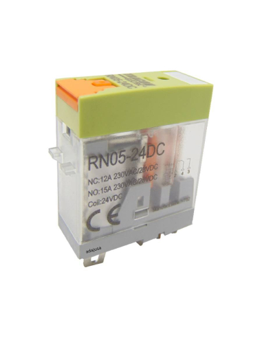 Miniature relay 24Vdc 1 contact 12A with luminous indication