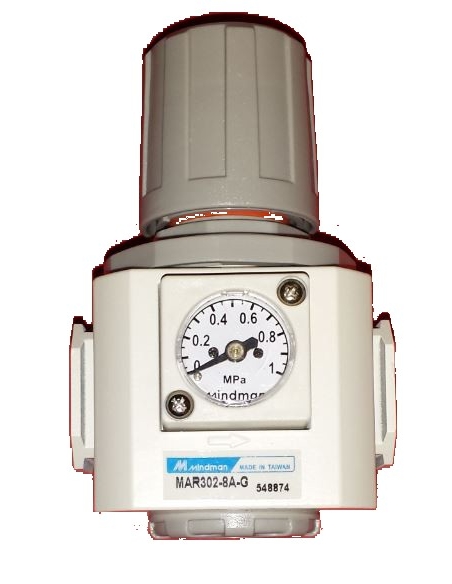 1/4 metal pressure regulator and pressure gauge - Mindman