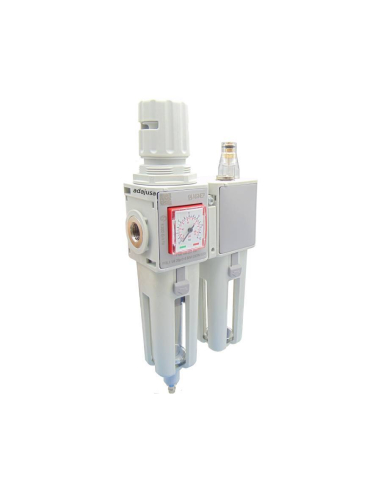 Pneumatic filtering group 3/8 regulation 0-8 bar automatic purge size 1 FRL EVO series - Aignep