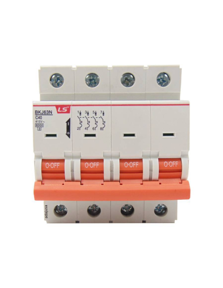MCB circuit breaker switch 4 poles 10A curve C BKN 4P LS | ADAJUSA