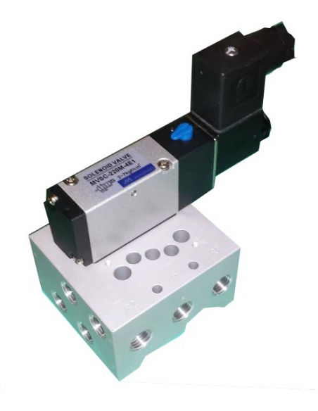 Placa base para válvulas y electróvalvulas S.220 Mindman - ADAJUSA
