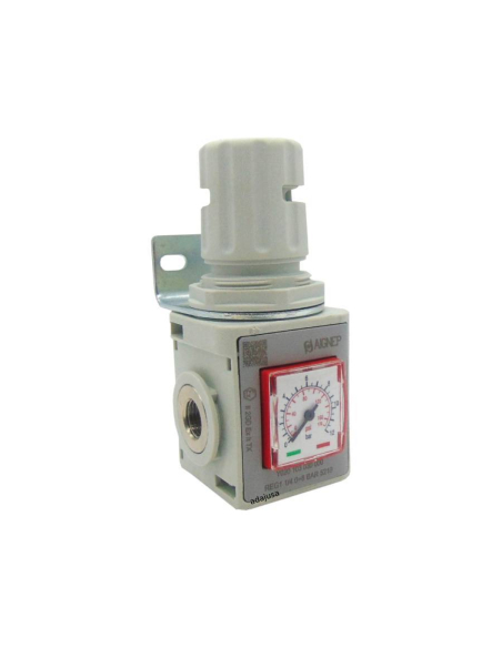 Regulador presión con manómetro y bloqueable 1/4 0-8 bar completo tamaño 1 serie FRL EVO - Aignep