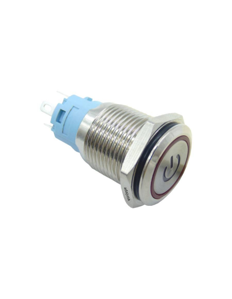 Pulsador-interruptor marcha luminoso antivandálico 16mm 1 contacto rojo | ADAJUSA | precio