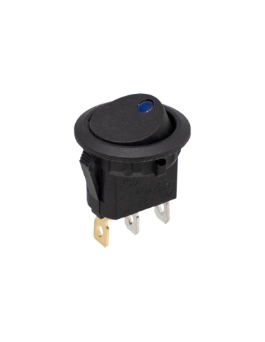 Interruptor on-off con led azul 6A-250V Ø20mm  | Adajusa
