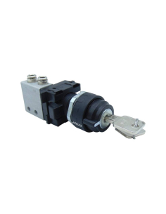3 position key selector, 0 position extraction and strut valve: 3/2 NC side fittings Ø 4 mm - Aignep - ADAJUSA
