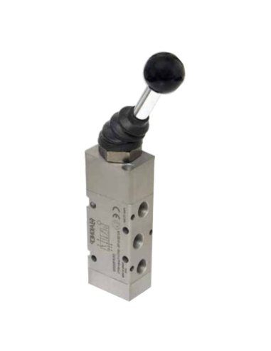 Lever valve bistable 1/4 5/2 lever front - Aignep