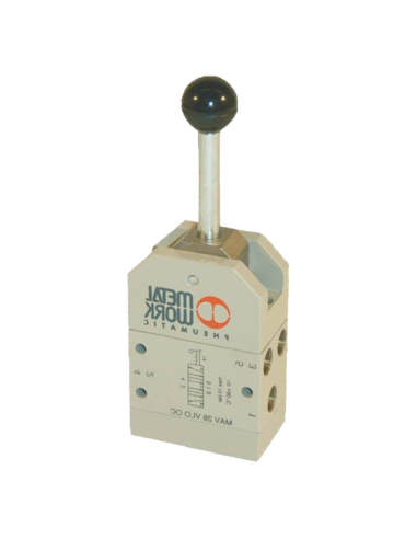 Manual lever valve 1/8 5/3 axial lever - Metal Work