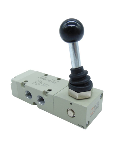 Manual lever valve 1/4 5/3 centers escape return spring lever 90 degrees - Metal Work