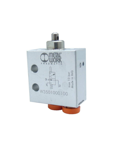 Emergency pushbutton pneumatic diameter 22.5 fittings with NC valve - Price adajusa.es