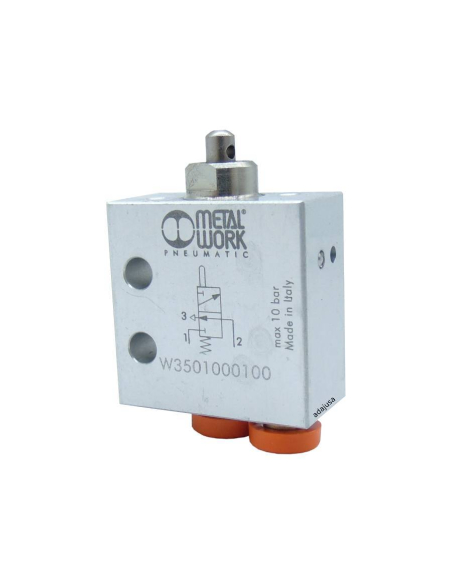 Emergency pushbutton pneumatic diameter 22.5 fittings with NC valve - Price adajusa.es