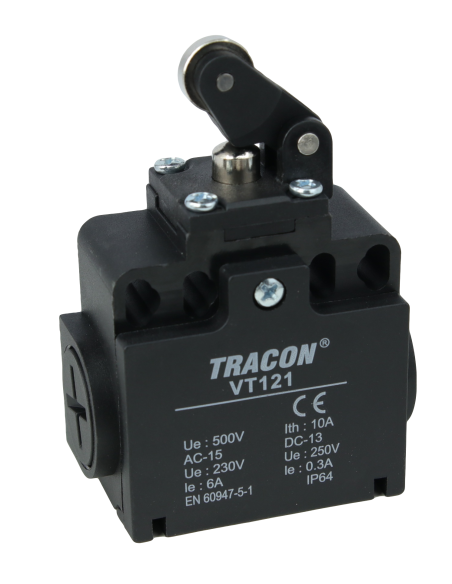 Final de carrera pulsador con leva acero VT121 | Adajusa