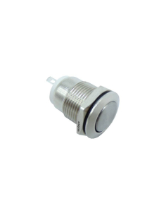 Pulsador antivandálico Ø12mm 1 NA latón niquelado