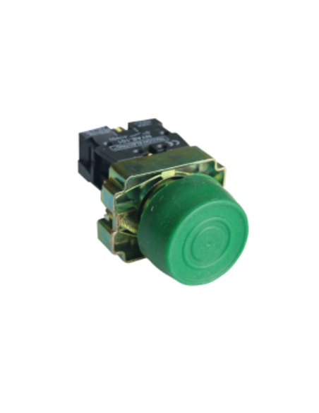 Green metal electric push button 22mm in rubber BP31 | adajusa | price