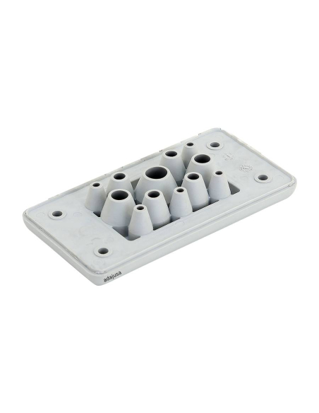 Placa pasacables de 12 entradas 107x56mm para armarios eléctricos Serie TFE|ADAJUSA