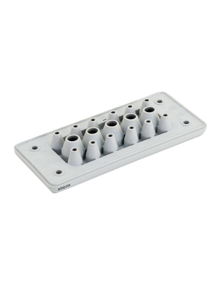 Placa pasacables de 17 entradas 127x65mm para armarios eléctricos Serie TFE | ADAJUSA