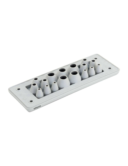 Placa pasacables de 17 entradas 153x56mm para armarios eléctricos Serie TFE | ADAJUSA