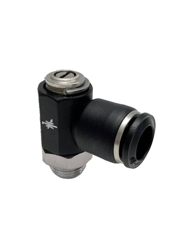 Regulador orientable unidireccional con tornillo de ajuste 1/4 tubo diámetro 6 para válvula - Aignep | ADAJUSA