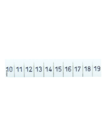 Tira de 10 señalizadores para bornas 10-19 Serie TSKA |ADAJUSA