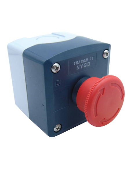 Button box with Ø40 mushroom stop button with interlocking NYG542P40T| ADAJUSA | price