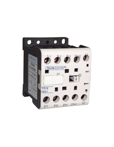 Three-phase mini contactor 12A 24Vdc open auxiliary contact NA TR1K Series