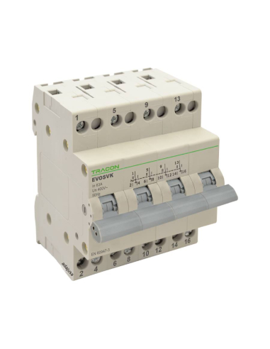 Conmutador modular 4 polos 32A Tracon | Adajusa