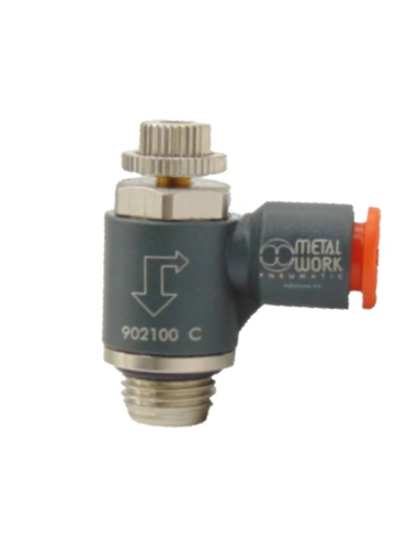 Adjustable Regulator 1/4 tube diameter 10 for technopolymer cylinder - Metal Work