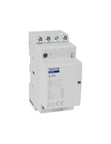 Contactor modular 25A 4Polos 2NO+2NC 230Vac - Tracon|ADAJUSA