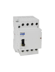 Contactor modular 63A 4Polos abiertos 230Vac con mando manual- Tracon|adajusa