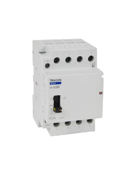 Contactor modular 40A 4Polos abiertos 230Vac con mando manual- Tracon|adajusa
