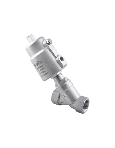 Angled seat valve 1/2 NC actuator in INOX - Aignep