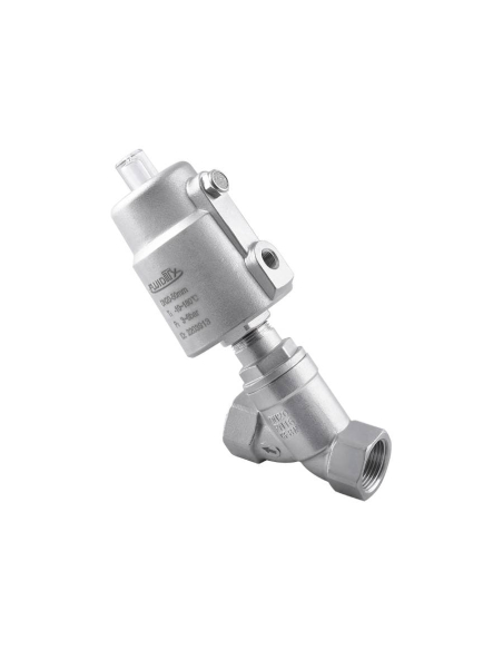 Angled seat valve 1 1/2 2/2 NC actuator in INOX diameter 90| Aignep | Adajusa